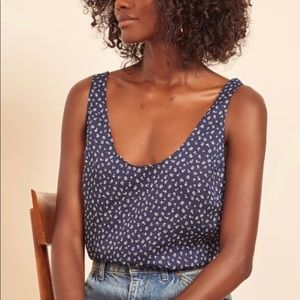 NWOT Reformation Blue Flower Printed Tank